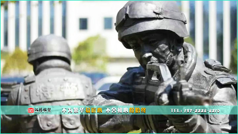 傳統(tǒng)工藝銅雕,射擊雕像,城市雕塑