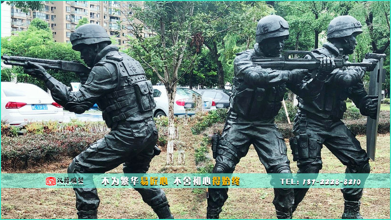城市銅雕,射擊雕像,鑄銅雕塑