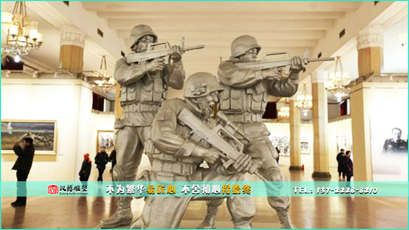 現(xiàn)代人物銅雕,武警雕像,博物館雕塑