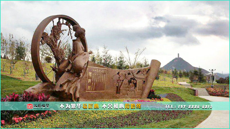 傳統(tǒng)工藝銅雕,美女雕像,戶外雕塑